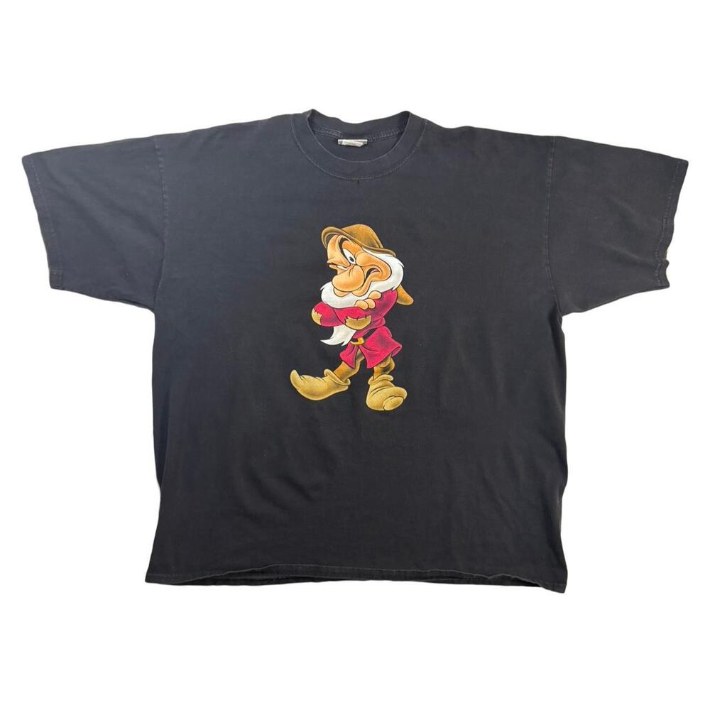 90s disney world tee shirt 7 dwarfs grumpy men's XL black